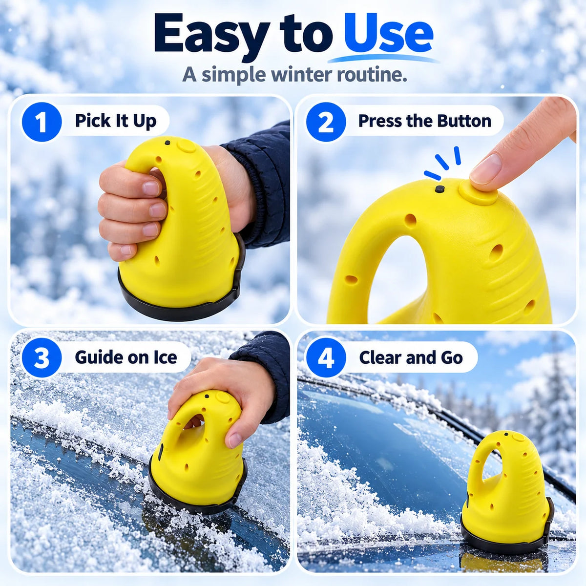 🚗⚡ Electric Car Windshield Snow Scraper & De-Icing Tool for Fast Winter Snow Removal 🌨️🧊💨