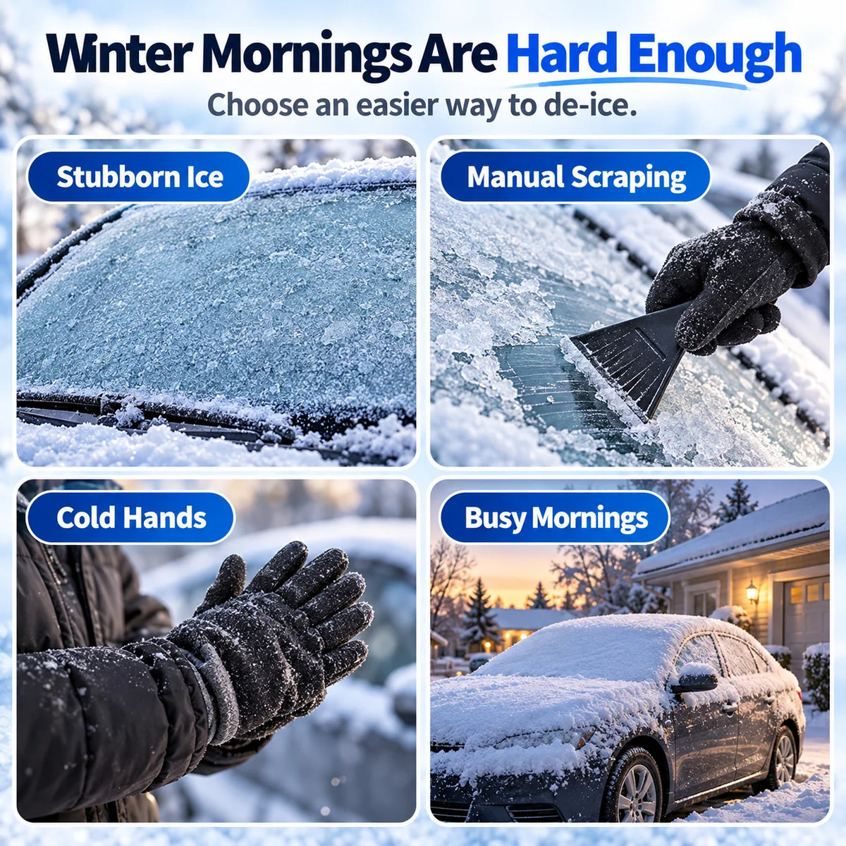 🚗⚡ Electric Car Windshield Snow Scraper & De-Icing Tool for Fast Winter Snow Removal 🌨️🧊💨