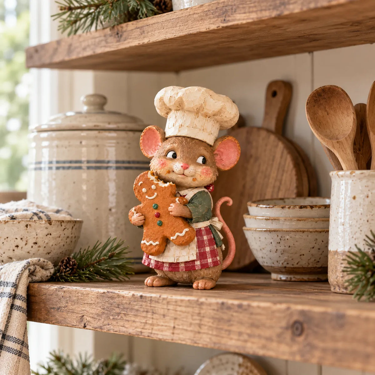 🍪 Gingerbread Mouse Baker Figurine