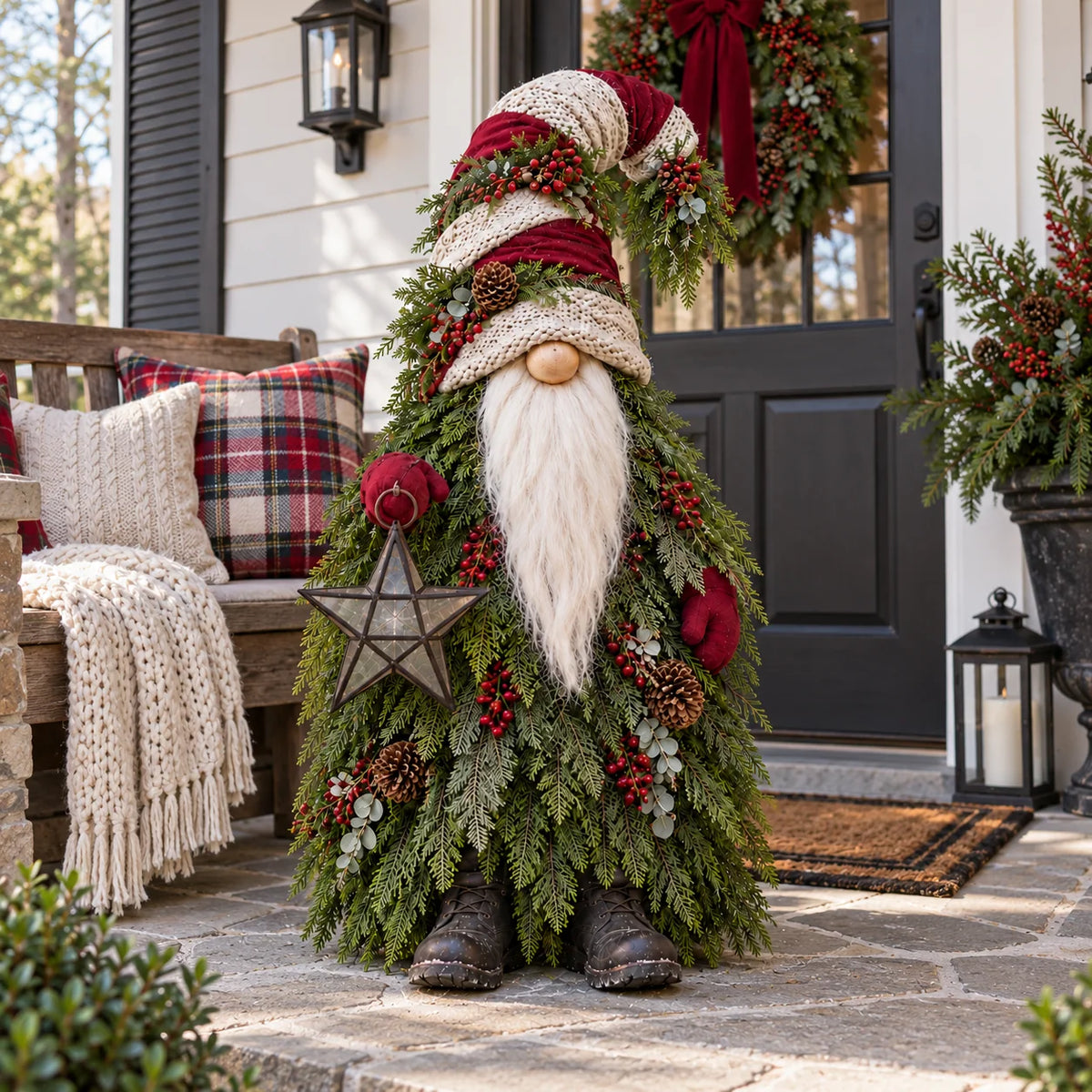 Lighted Christmas gnome as a seasonal home accent
