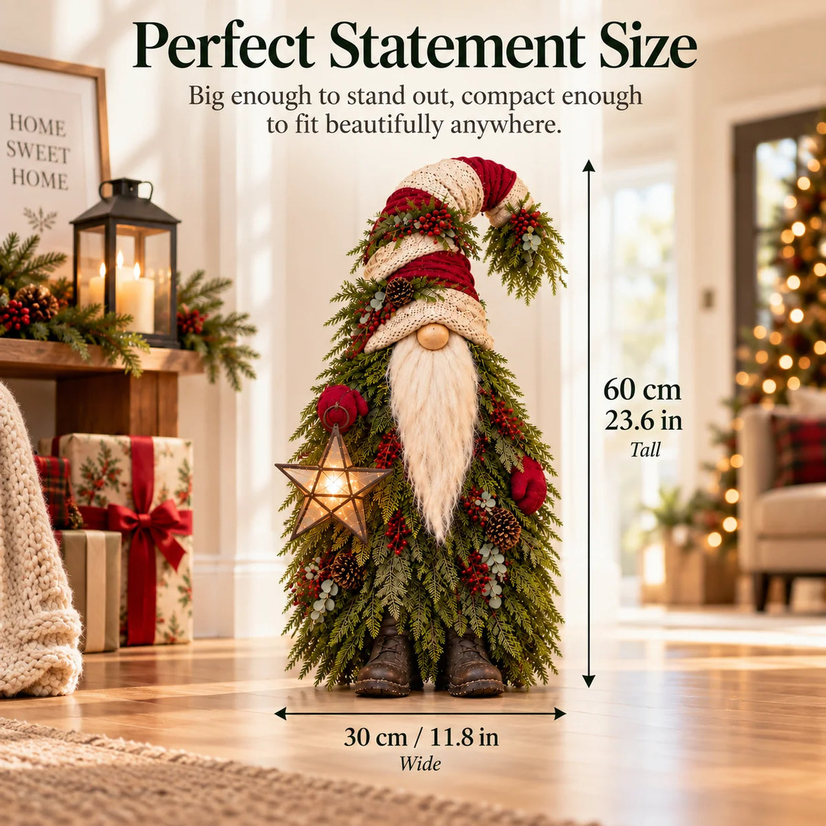 Evergreen Star Gnome as a Christmas decorating or gifting idea