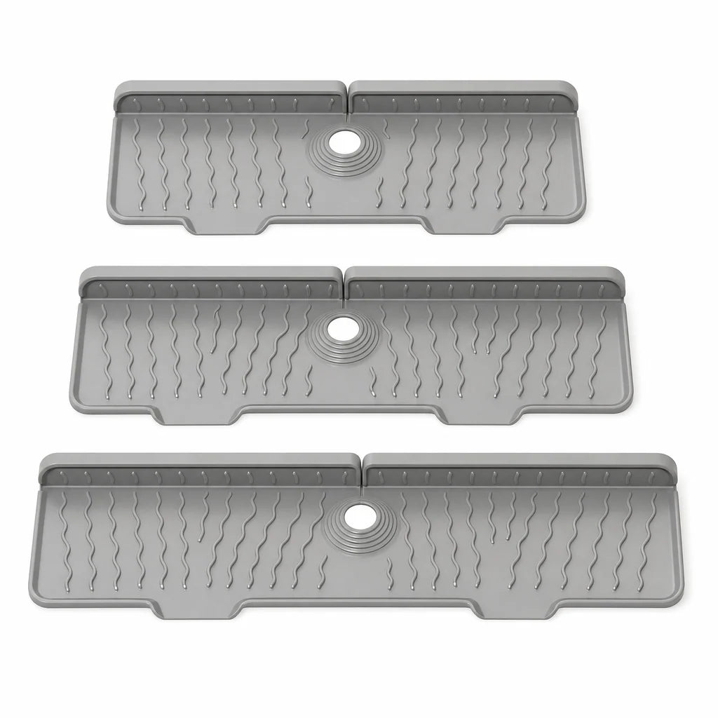 ⏳Time-Limited Special⏰Silicone Faucet Splash Guard Mat — Drain Fast, Cuttable🧽