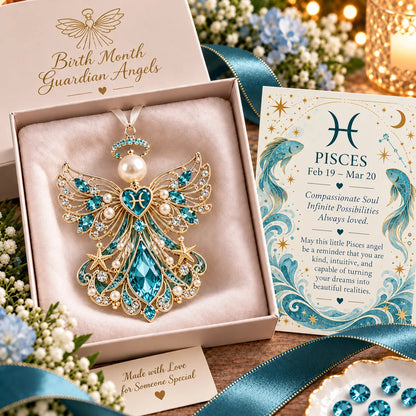 💎👼Christmas Zodiac Birthstone Guardian Angel Card