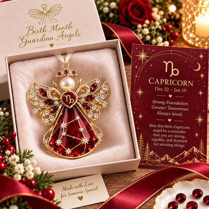 💎👼Christmas Zodiac Birthstone Guardian Angel Card