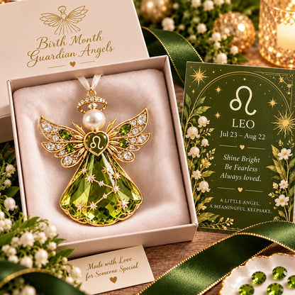 💎👼Christmas Zodiac Birthstone Guardian Angel Card