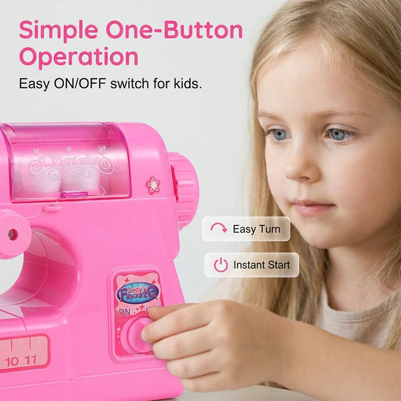 🧵 Mini Electric Sewing Machine Toy with Needle Guard