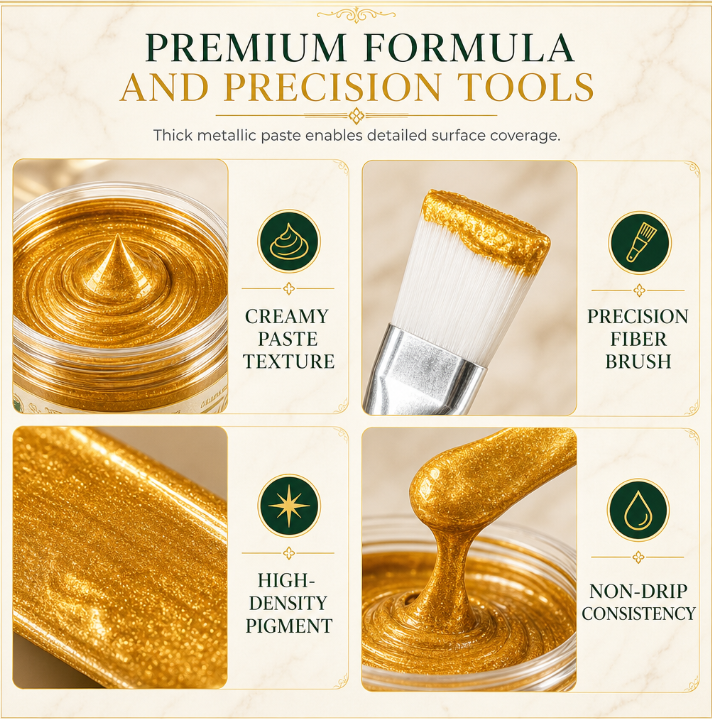 ✨ Metallic Gold Refinishing Paste – Restore Shine & Refresh Décor❄️