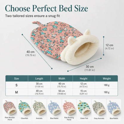 🐱🛏️semi-enclosed Hooded Pet Sleeping Bag Cave Bed | Draft-blocking, Cozy Indoor Winter Rest Spot📦