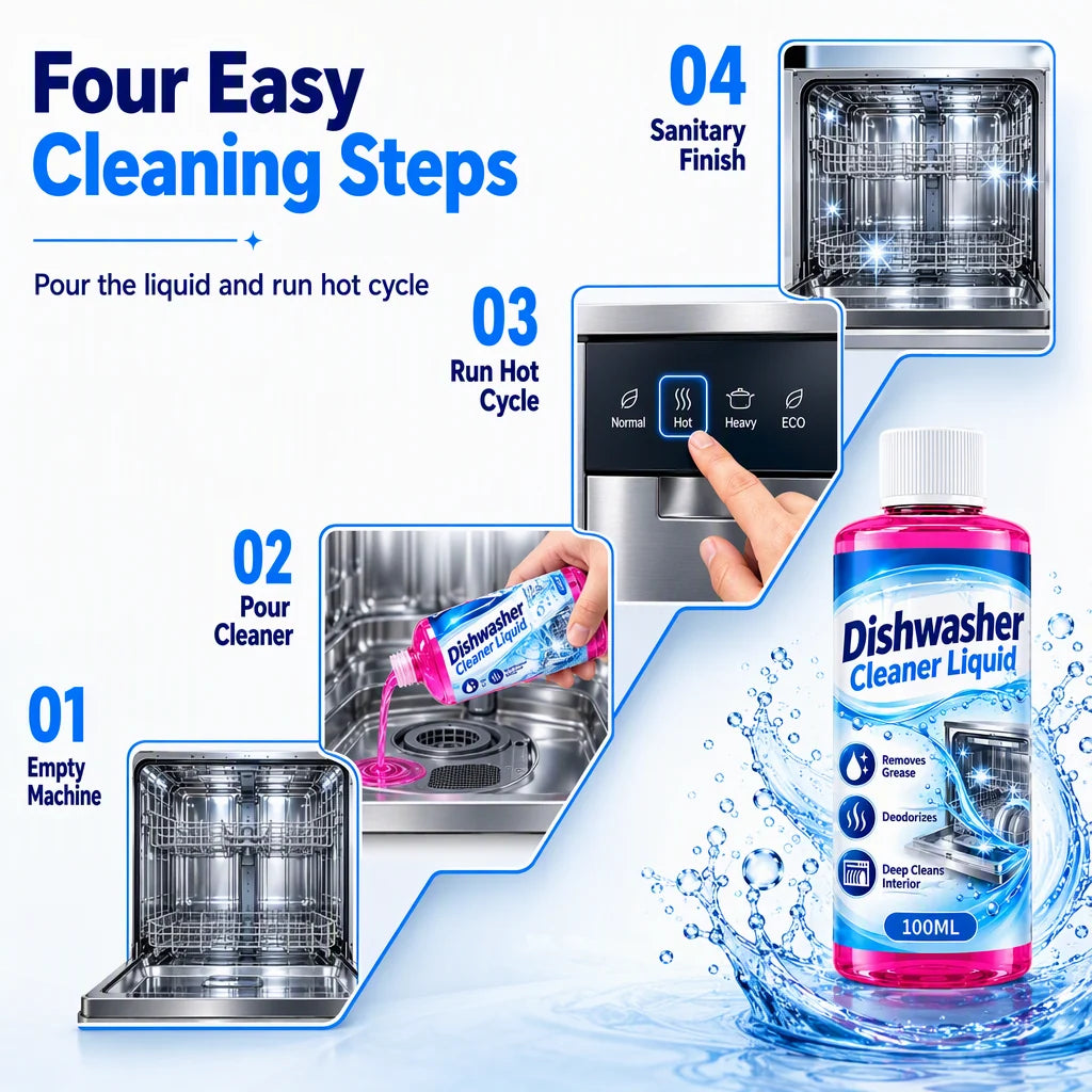 Dishwasher Deep Cleaning Liquid for Grease and Limescale Removal