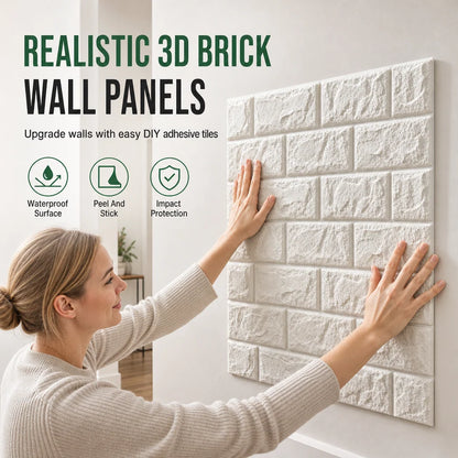 🍃🏆 Last Day Special Price £6.99 ! ⏰Transform Walls Instantly! Self-Adhesive 3D Brick Panels🏡🧱
