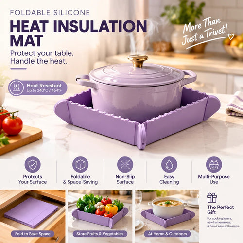 🍳🧲Magnetic Silicone Trivet  | Foldable Pot Mat & Small Kitchen Tray