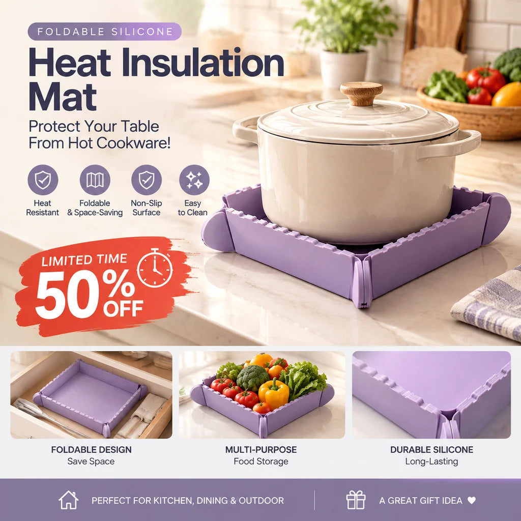 🍳🧲Magnetic Silicone Trivet  | Foldable Pot Mat & Small Kitchen Tray