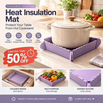 🍳🧲Magnetic Silicone Trivet  | Foldable Pot Mat & Small Kitchen Tray