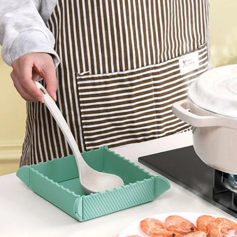 🍳🧲Magnetic Silicone Trivet  | Foldable Pot Mat & Small Kitchen Tray