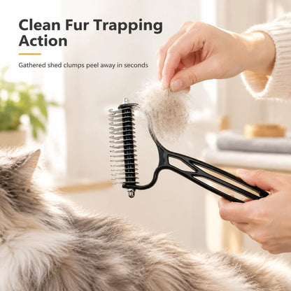 Pet Dematting Comb And Deshedding Grooming Brush For Dogs And Cats