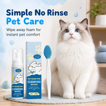 Gentle Pet Black Chin Cleansing Mousse For Cats And Dogs Safe Ingredients And Easy To Use