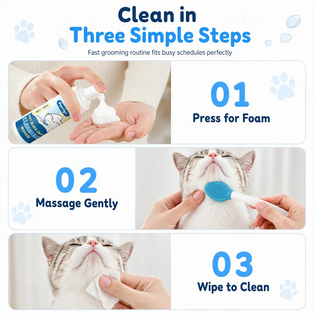 Gentle Pet Black Chin Cleansing Mousse For Cats And Dogs Safe Ingredients And Easy To Use