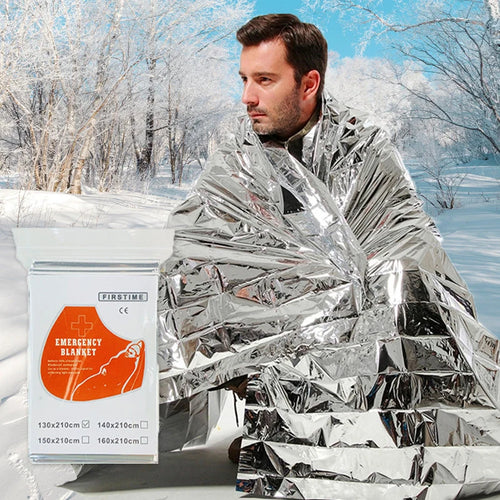 🚨 Outdoor Survival Blanket – Compact Silver Thermal Shelter for Emergency Kits