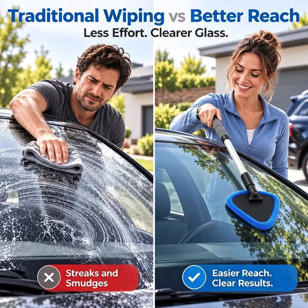 Dual Magnetic Car Window Cleaner | Streak-free Cleaning Kit For Car Glass