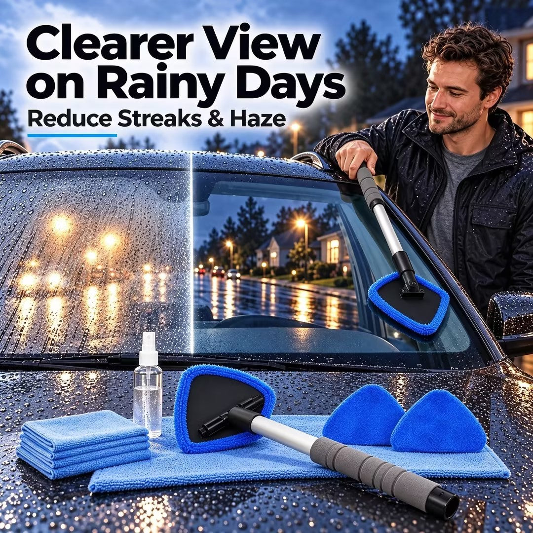 Dual Magnetic Car Window Cleaner | Streak-free Cleaning Kit For Car Glass