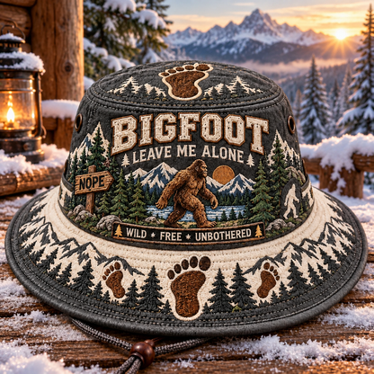 Bigfoot “Leave Me Alone” Embroidered Boonie Hat