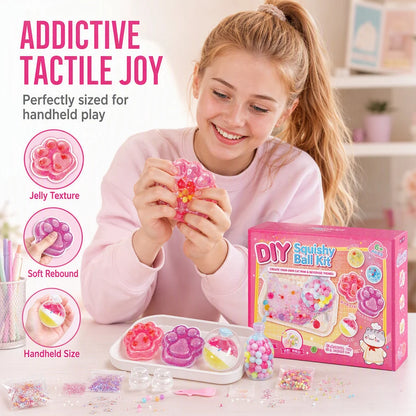 🎁Diy Fried Ice Squishy Toy Kit With Cat Claw Design For Kids