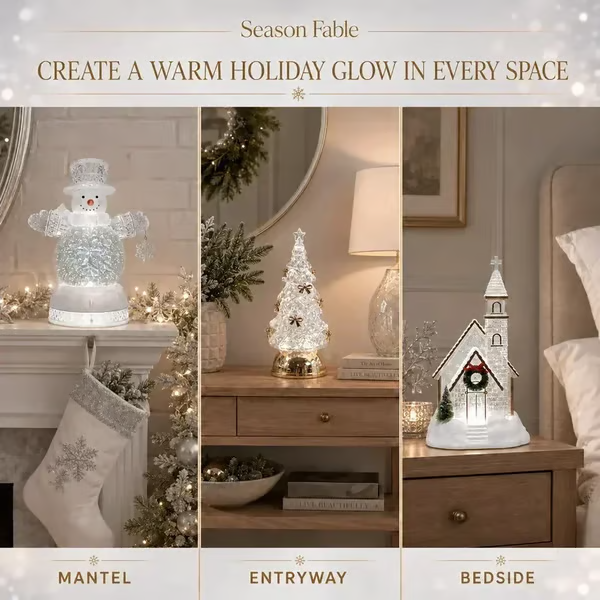 🎄❄️Illuminated musical Christmas snow globe lantern