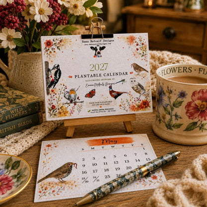 🌱Plantable Wildflower Calendar 2027 – Seed Paper Desk Calendar🌸