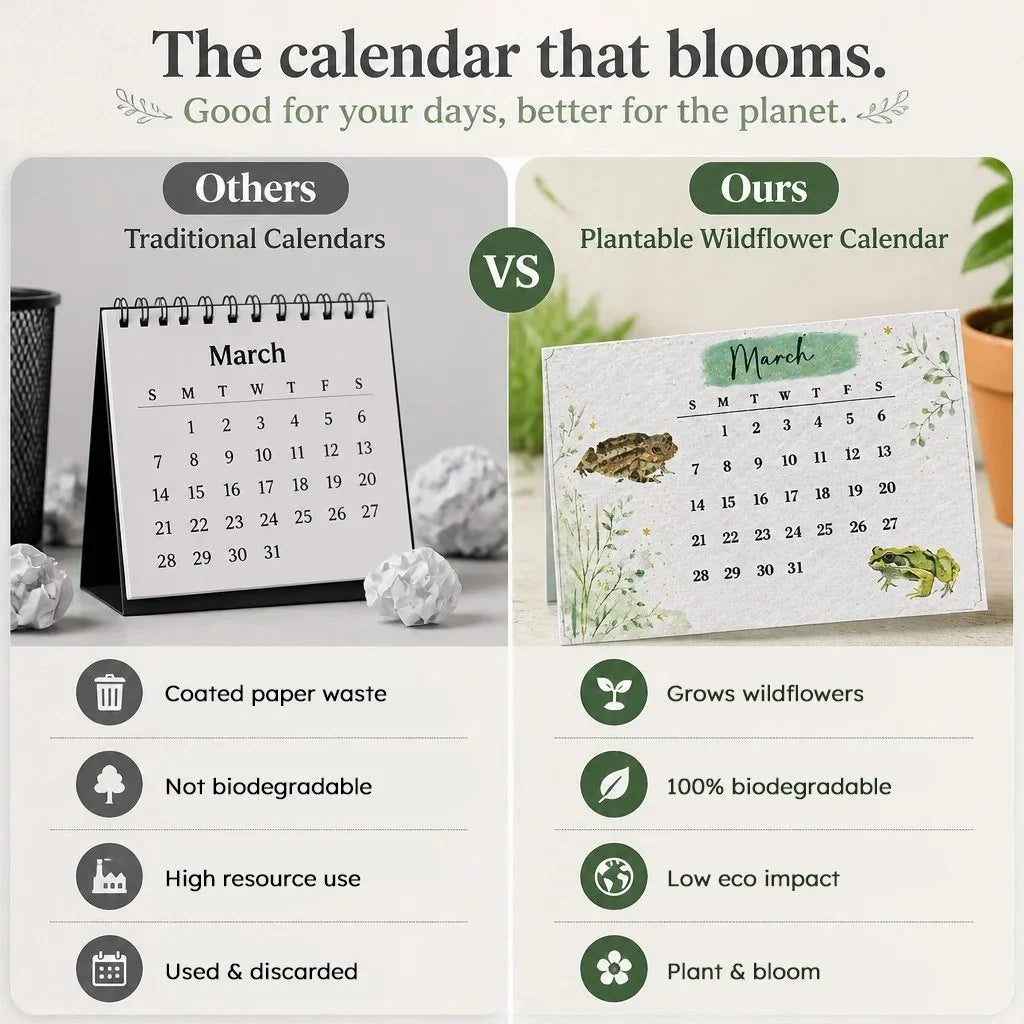 🌱Plantable Wildflower Calendar 2027 – Seed Paper Desk Calendar🌸