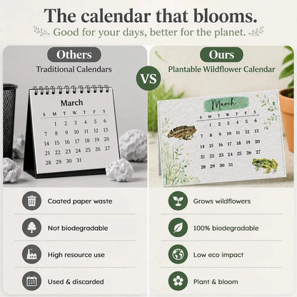 🌱Plantable Wildflower Calendar 2027 – Seed Paper Desk Calendar🌸