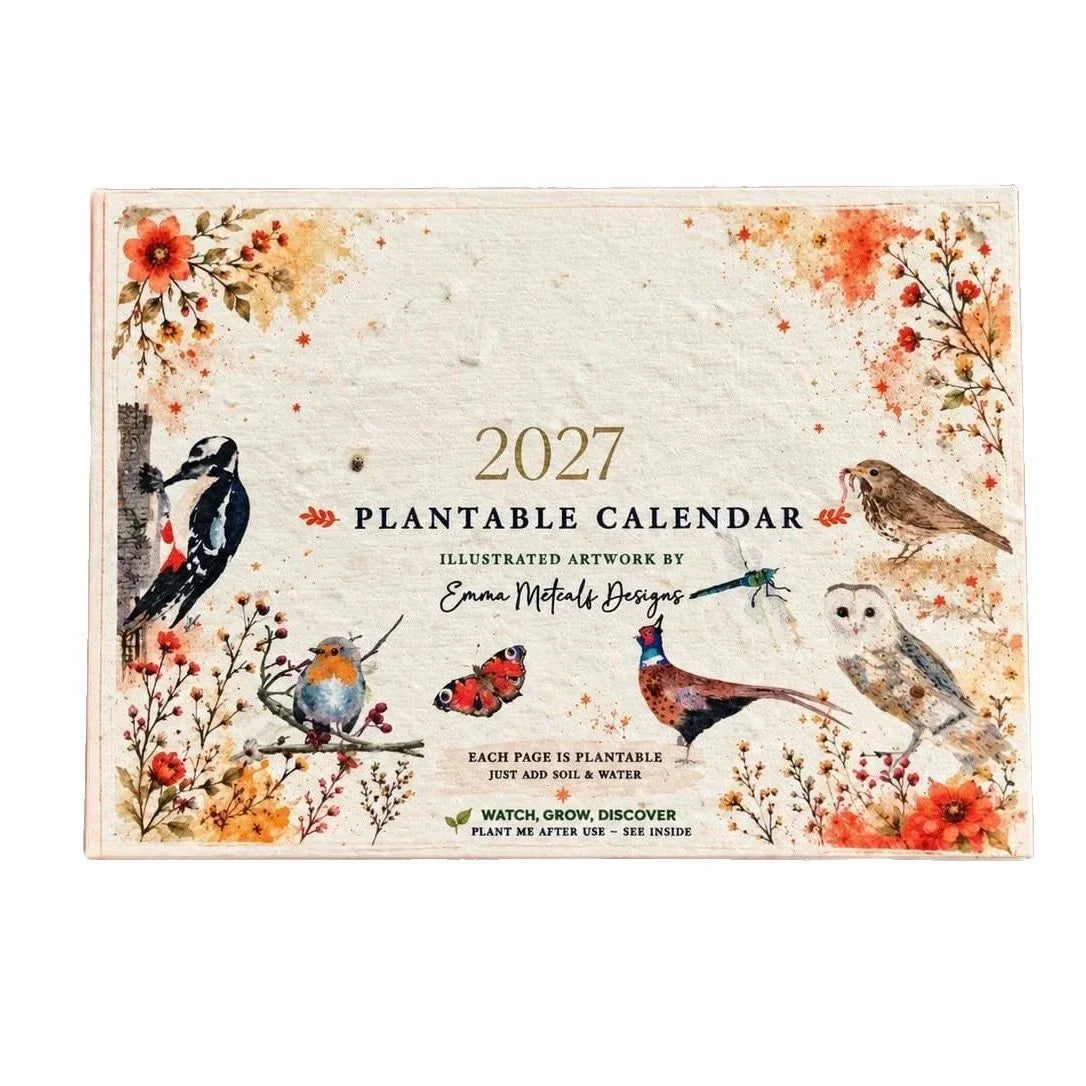 🌱Plantable Wildflower Calendar 2027 – Seed Paper Desk Calendar🌸