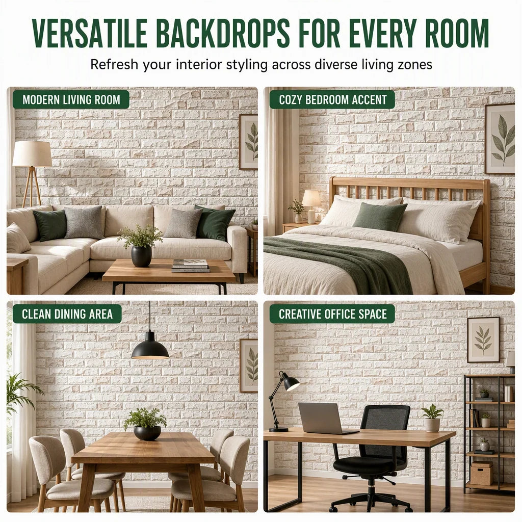 🍃🏆 Last Day Special Price £6.99 ! ⏰Transform Walls Instantly! Self-Adhesive 3D Brick Panels🏡🧱