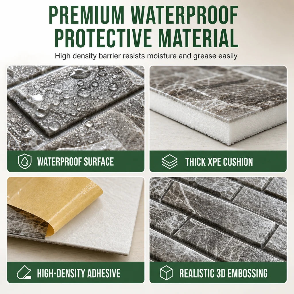 🍃🏆 Last Day Special Price £6.99 ! ⏰Transform Walls Instantly! Self-Adhesive 3D Brick Panels🏡🧱