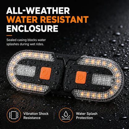 🚴 Wireless Bike Turn Signals: Thumb Control, Split Frame Lights, USB Rechargeable