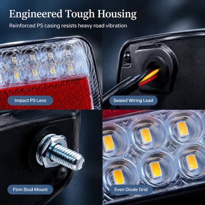 🚛 LIMITED-TIME 50% OFF! 💡 26-LED Dual-Color Tail Lights – Bright, Waterproof, 12V/24V ✅