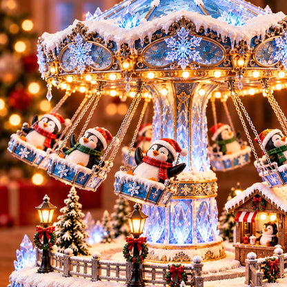 🎄 Christmas Sale 49% Off! 🐧 Penguin Winter Swing Carnival™ – Light-up Rotating Christmas Decoration ❄️✨