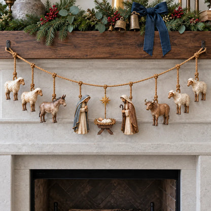 ✝️🎄Handcrafted Wooden Nativity Garland