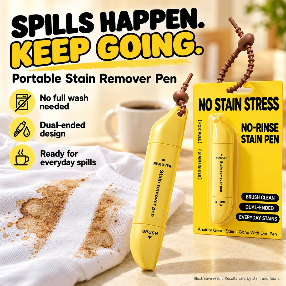 🖊️ Portable Dual-Head Stain Remover Pen - Waterless Stain Cleaning