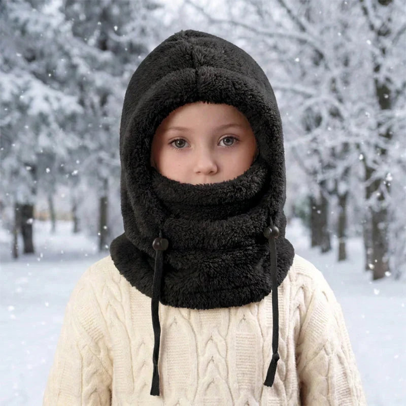 🔥 49% OFF – 3-in-1 Kids' Winter Hood – Soft Fleece Hat, Face Cover & Neck Warmer❄️🧣