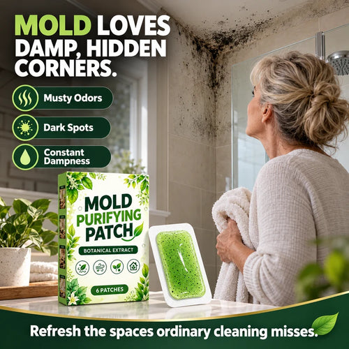🧪50% OFF NOW! 6Pcs Mold Purifying Patches – Botanical Mildew Removal Pads, Long Lasting Mold Inhibitor for Bathroom, Kitchen, Wall Corners & Damp Hidden Spots