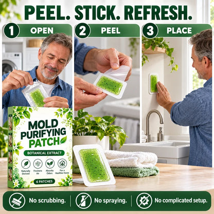 🧪6Pcs Mold Purifying Patches – Botanical Mildew Removal Pads, Long Lasting Mold Inhibitor