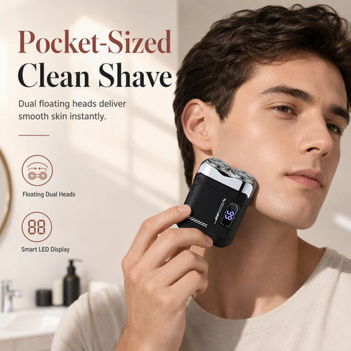 Mini Portable Electric Dual Head Shaver for Men