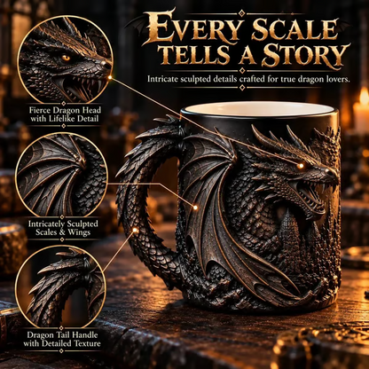 🔥 Last Day 49% OFF 🐉 Dragonfire 3D Heat-Reveal Magic Mug | Add a Hot Drink. Awaken the Dragon.🔥