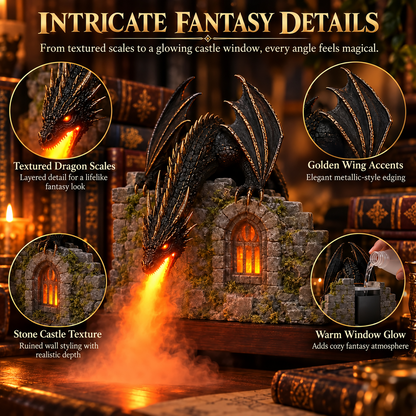 🐉Dragon Humidifier with Flame Effect – Fantasy Magic for Your Reading Nook