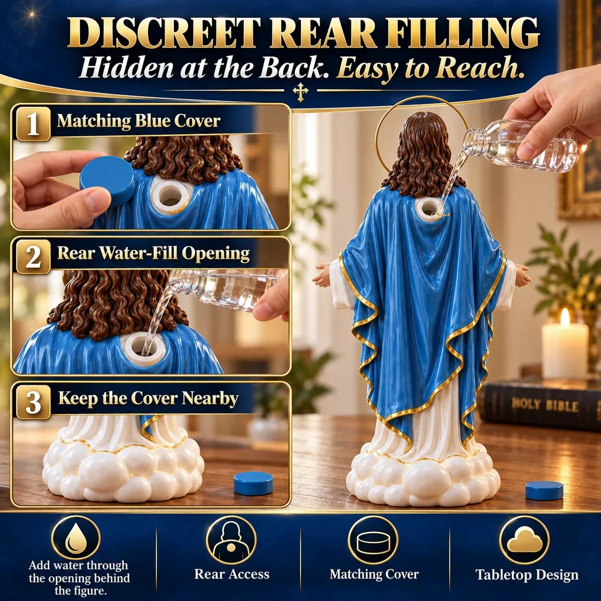 🎁 Last Day 49% Off✝️✨ Holy Mist Humidifier —  Daytime Décor, Evening Glow☁️💛
