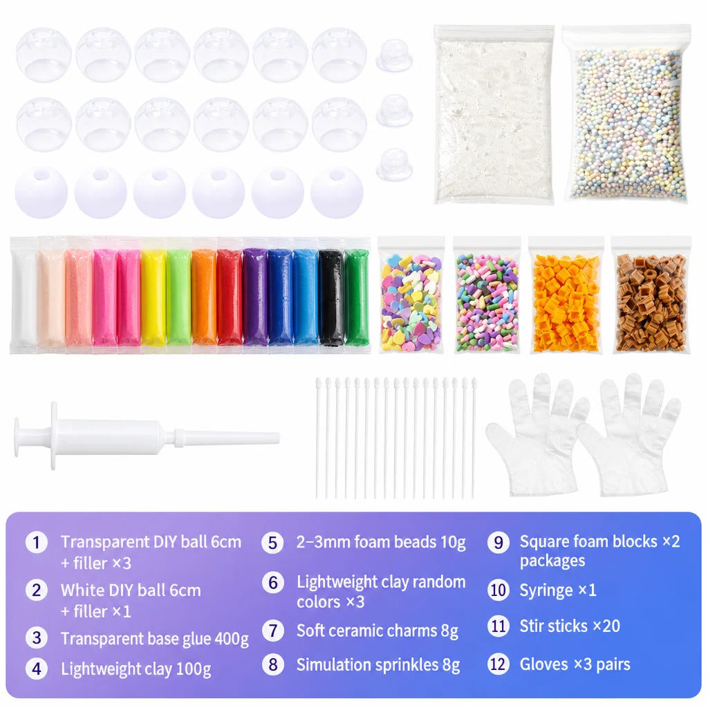 🎨 🧸 DIY Clay Squeeze Ball Kit — Handmade Stress Relief Fun for Kids ✨