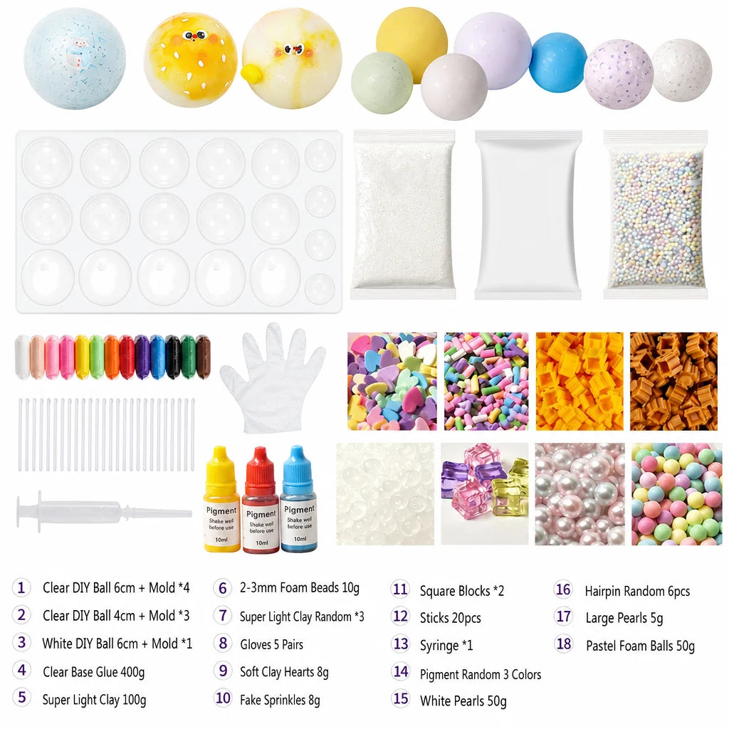 🎨 🧸 DIY Clay Squeeze Ball Kit — Handmade Stress Relief Fun for Kids ✨