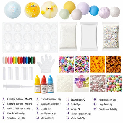 🎨 🧸 DIY Clay Squeeze Ball Kit — Handmade Stress Relief Fun for Kids ✨