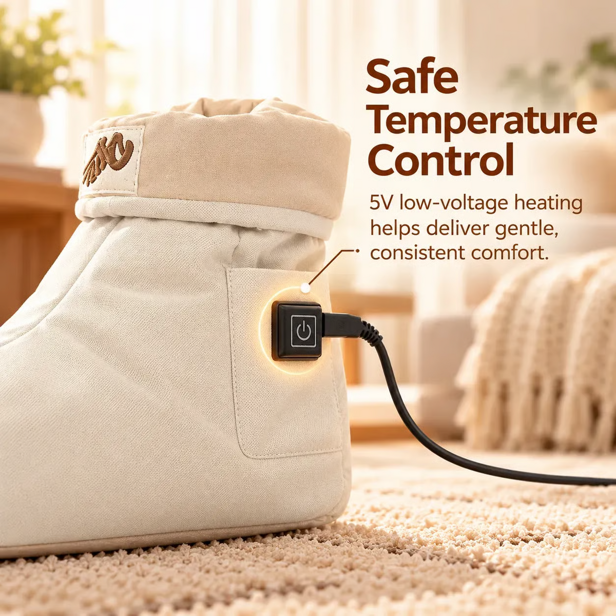 USB-Heated Foot Warmer Boots – Waterless Electric Foot Warmers