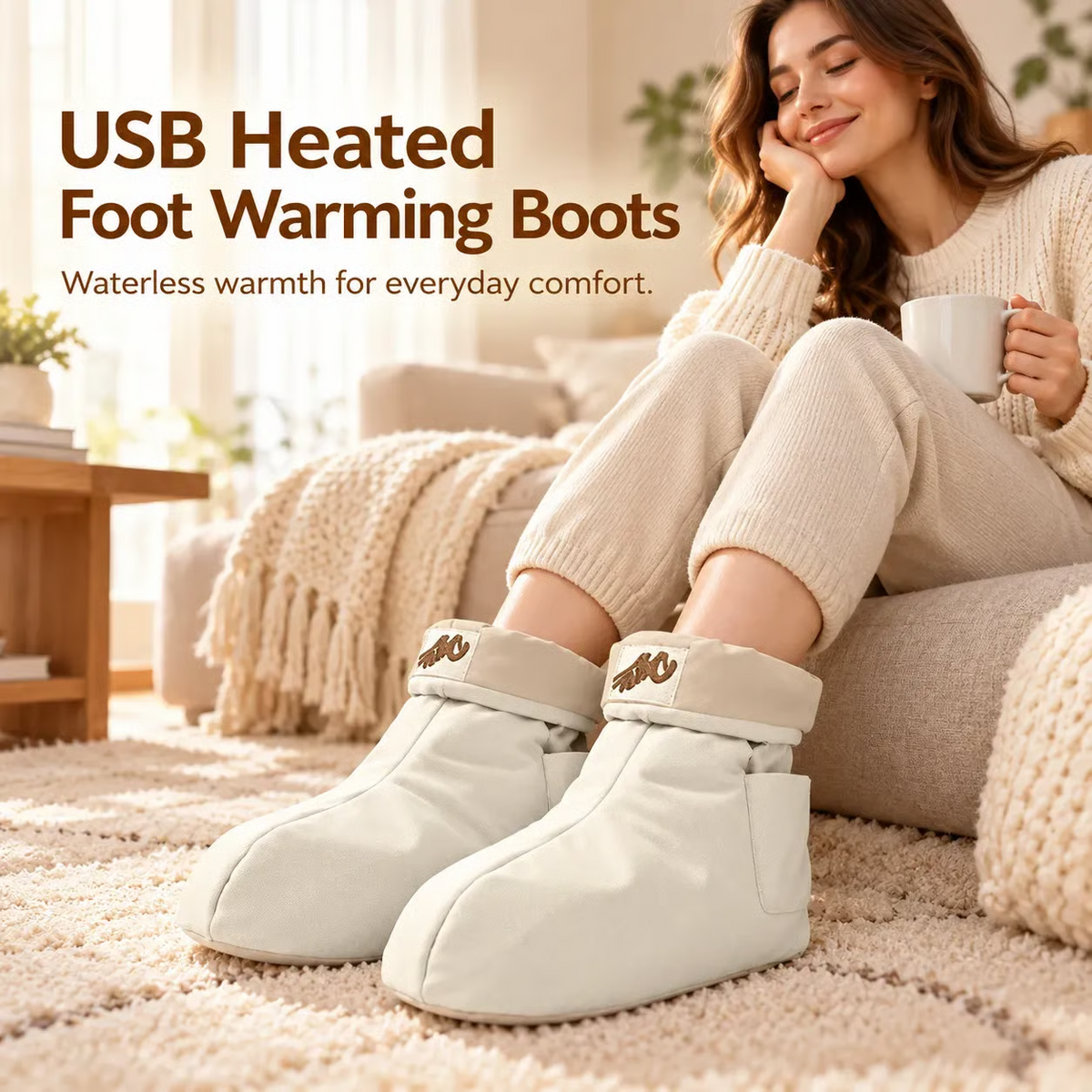 USB-Heated Foot Warmer Boots – Waterless Electric Foot Warmers